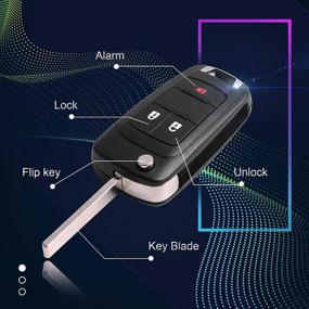 img 2 attached to 🔑 VOFONO Бесключевой пульт дистанционного управления Flip Key Fob 3-кнопки для Chevy Equinox 2010-2016 & Sonic 2012-2016 (OHT01060512) Упаковка из 2 шт.