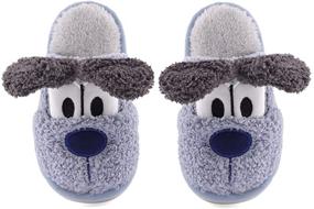 img 1 attached to 🌈 Cozy Fluffy Rainbow Slippers with Memory Foam - Warm & Soft Kids' Home Slides for Boys and Girls