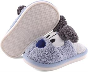 img 2 attached to 🌈 Cozy Fluffy Rainbow Slippers with Memory Foam - Warm & Soft Kids' Home Slides for Boys and Girls