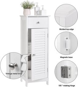 img 1 attached to 🚽 Organize Your Bathroom in Style with VASAGLE's White Wooden Floor Cabinet