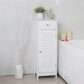 img 2 attached to 🚽 Organize Your Bathroom in Style with VASAGLE's White Wooden Floor Cabinet