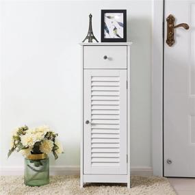 img 3 attached to 🚽 Organize Your Bathroom in Style with VASAGLE's White Wooden Floor Cabinet