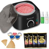 🔥 waxing kit: auperwel hair removal wax warmer with aloe formulas, 4 bags pearl wax beads for full body, legs, face, underarm, bikini, brazilian waxing logo