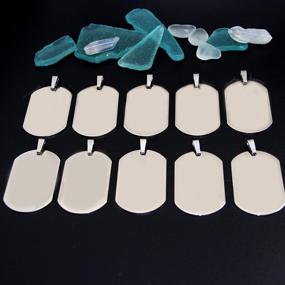 img 1 attached to Fun-Weevz 40 PCS Stainless Steel Dog Tag Pendants: Shield Shape Stamping Blanks for Jewelry Making & Military ID Necklaces