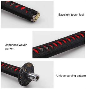 img 1 attached to RYANSTAR Рычаг переключения Катаны: хромированная рукоятка самурая для автомобильной запасной части - Длина 265 мм, цвет черный + красный.
