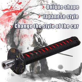img 3 attached to RYANSTAR Рычаг переключения Катаны: хромированная рукоятка самурая для автомобильной запасной части - Длина 265 мм, цвет черный + красный.