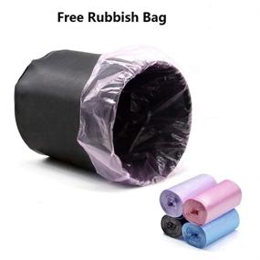 img 3 attached to Convenient and Stylish Luckindom Car Trash Can: Collapsible, Portable, and Waterproof Auto Garbage Bin - Black