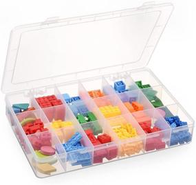 img 4 attached to 📦 Denkee 18 Compartment Plastic Storage Box for Beads, Jewelry, Fishing Tackles, Metal Parts, Screws, Button, and Accessories - Non-Removable, White, 10.8 x 7.2 x 1.5 in