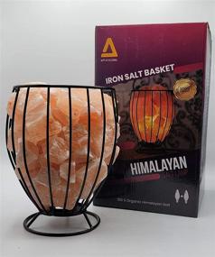 img 1 attached to 🧂 Himalayan Pink Salt Metal Basket: Illuminating Natural Salt Chunks with Dimmer Switch and Extra Bulb