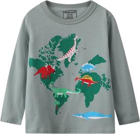 img 1 attached to 🦖 Stylish & Comfortable HILEELANG Sleeve Dinosaur T Shirt for Boys - Perfect Undershirt or Everyday Clothing!