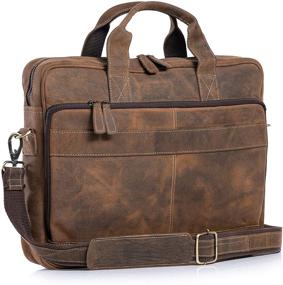 img 4 attached to KomalC Leather Briefcases Messenger College Laptop Accessories