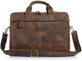 img 3 attached to KomalC Leather Briefcases Messenger College Laptop Accessories