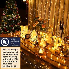 img 3 attached to ROYAMY Waterproof Outdoor Christmas String Lights 300 LED 105ft, UL Certificated - Ideal for Outdoor Indoor Fairy Lights, Halloween Garden Patio Wedding Trees Parties Decoration in Warm White