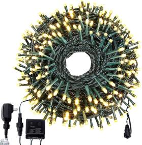 img 4 attached to ROYAMY Waterproof Outdoor Christmas String Lights 300 LED 105ft, UL Certificated - Ideal for Outdoor Indoor Fairy Lights, Halloween Garden Patio Wedding Trees Parties Decoration in Warm White