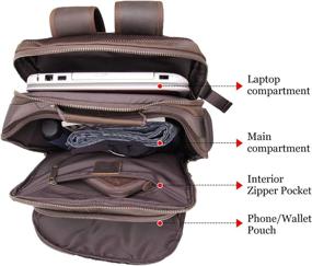 img 1 attached to Polare Grain Leather Multi Functional Backpack: Stylish Versatility for On-the-Go Needs