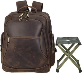 img 4 attached to Polare Grain Leather Multi Functional Backpack: Stylish Versatility for On-the-Go Needs