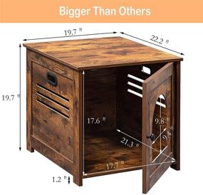 img 2 attached to 🐱 DINZI LVJ Cat Litter Box Enclosure: Stylish Hidden Washroom with Door and Window, Enlarged End Table Cabinet for Indoor Cats, Rustic Brown, 19.7 x 22.2 x 19.7 Inches