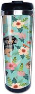 🌼 dachshund flower print travel mug: insulated stainless steel hydro water bottle 15 oz логотип