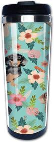 img 4 attached to 🌼 Dachshund Flower Print Travel Mug: Insulated Stainless Steel Hydro Water Bottle 15 oz