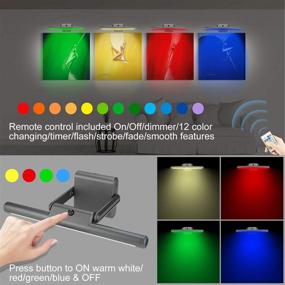 img 3 attached to 🎨 LUXSWAY Rechargeable Picture Lights: Remote-Controlled Dimmable Artwork Light with Swivel Head, 12 Colors Changing for Dart Board Poster Art Gallery