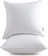 🛋️ oubonun 20 x 20 pillow inserts: set of 2 - premium 100% cotton cover - square sofa pillow inserts - white decorative couch pillows logo