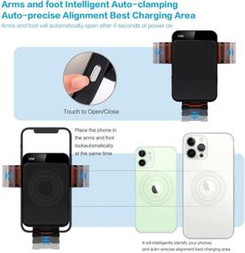 img 3 attached to Fast Charging Wireless Car Charger Mount for iPhone and Samsung Galaxy - MOKPR Auto-Clamping 15W/10W/7.5W Air Vent Mount, Red Arm