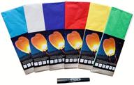 🎐 100% biodegradable chinese paper floating sky lanterns - perfect for memorials, weddings, birthdays, parties, new year celebrations - pack of 6 eco-friendly wish lanterns in multiple colors logo