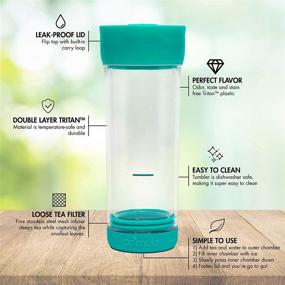 img 2 attached to 🍵 Primula Press &amp; Go Iced Tea Brewer Tumbler - Double Wall, Loose Leaf, Teal - 1 Count (Pack of 1)