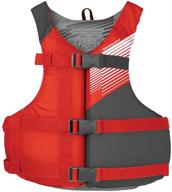 👕 stohlquist fit youth/adult (75-125 lbs) pfd life jacket vest - coast guard approved, soft lightweight buoyancy foam, fully adjustable, secure buckle, red & gray логотип