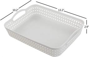 img 1 attached to 🧺 HOMMP White Plastic Storage Basket Tray Pack - Set of 6 Large Baskets for Organizing
