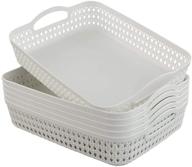 🧺 hommp white plastic storage basket tray pack - set of 6 large baskets for organizing logo