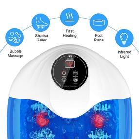 img 3 attached to 🦶 Relax and Revitalize Feet with Misiki Foot Spa Massager - Heat, Bubbles Vibration, Temperature Control, and Acupressure Shiatsu Massage Pedicure Tub with 4 Rollers