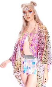 img 2 attached to 🌈 Holographic Festival Cover Up Coachella Birthday Attire for Swimsuits & Cover Ups