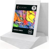 🎨 premium white canvas boards 11x14 inch pack of 12 for acrylic pouring and oil painting - high-quality art supplies for artists and hobbyists logo