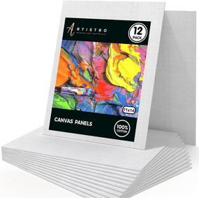 img 4 attached to 🎨 Premium White Canvas Boards 11x14 inch Pack of 12 for Acrylic Pouring and Oil Painting - High-Quality Art Supplies for Artists and Hobbyists