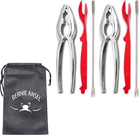 img 4 attached to 🦀 Premium Crab Claw Crackers and Tools Set: 2 Lobster Shell Crackers, 4 Seafood Forks, and More!