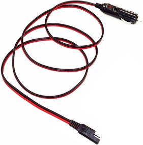 img 2 attached to MOTOPOWER MP68996A 5 FT 12V адаптер продления кабеля с зажигалкой Plug to SAE быстроразъемным адаптером для зарядки с предохранителем и светодиодным освещением: надежное питание и удобное решение для зарядки.