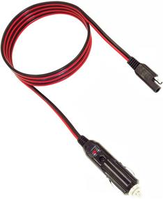 img 3 attached to MOTOPOWER MP68996A 5 FT 12V адаптер продления кабеля с зажигалкой Plug to SAE быстроразъемным адаптером для зарядки с предохранителем и светодиодным освещением: надежное питание и удобное решение для зарядки.