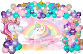img 3 attached to 🦄 Mehofoto Unicorn Birthday Backdrop: Vibrant Pink Rainbow Clouds for Enchanting Unicorn Theme Birthday Party - 7x5ft Vinyl Photography Background
