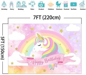 img 2 attached to 🦄 Mehofoto Unicorn Birthday Backdrop: Vibrant Pink Rainbow Clouds for Enchanting Unicorn Theme Birthday Party - 7x5ft Vinyl Photography Background