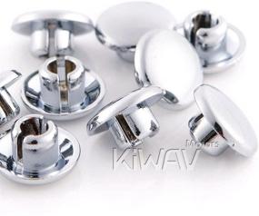 img 1 attached to Chrome Motorcycle Round Bolt Cap Screw Cover Plug for 6mm Thread Allen Head Bolts with M5 Allen Key