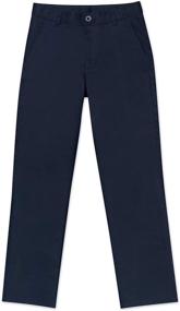 img 4 attached to Nautica Khaki Uniform Pants for Boys - Large Size with Front Buttons