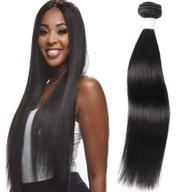 💇 lizourey волосы brazilian straight hair bundle - непереработанный волос вирджинский человек, натуральный черный цвет (24 дюйма, 100+/-5г) - можно красить и отбеливать логотип