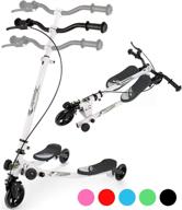 🛴 wookrays 3-wheel foldable wiggle scooter tri slider kick speeder with adjustable handle for kids 5+ years old логотип