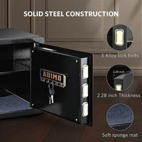 img 3 attached to ADIMO 1.23 Cubic Feet Safe Box: Master Key, Alarm System + Secure Storage for Home & Office