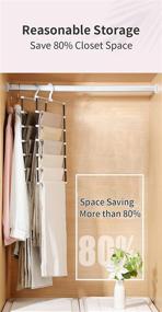 img 1 attached to 👖 IMHO Pants Hangers Closet Rack - 6 Layer Non-Slip Foam Space Saver for Clothes Slacks - Wardrobe Storage Organizer (3pcs)