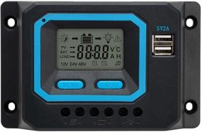 img 4 attached to LANGY Solar Battery Charger Controller, 20Amp, 12V/24V Auto Recognition, Large User-Friendly LCD Display, Compatible with Flood, Lead Acid, Gel, Lithium Battery