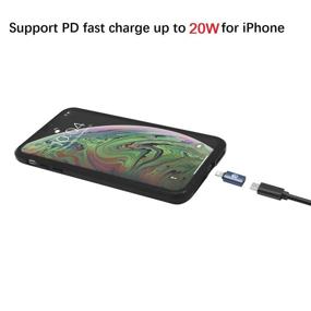 img 2 attached to 🔌 USB C Женский адаптер для быстрой зарядки iOS 14 PD для iPhone 12 11 Pro Max, Xs, Xr, 8 Plus, 7, 6, iPad Air Mini, преобразует кабель зарядки MacBook Pro Type-C в iPad, синхронизация данных, держатель, чехол, брелок