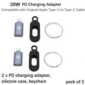 img 3 attached to 🔌 USB C Женский адаптер для быстрой зарядки iOS 14 PD для iPhone 12 11 Pro Max, Xs, Xr, 8 Plus, 7, 6, iPad Air Mini, преобразует кабель зарядки MacBook Pro Type-C в iPad, синхронизация данных, держатель, чехол, брелок