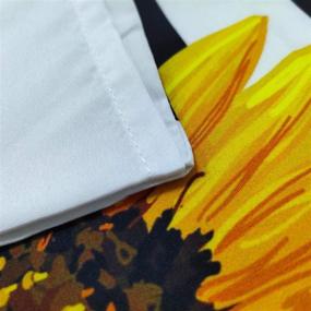 img 2 attached to 🌻 Sunflower Bedding Set Twin Size, Black and White Striped Flower Duvet Cover Set by AILONEN - Yellow Flower Bed Cover Set with Superior Printed Stripes - Includes Comforter Cover, Pillow Case - Made with Microfiber Fabric (No Comforter Included)